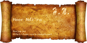 Heer Nóra névjegykártya